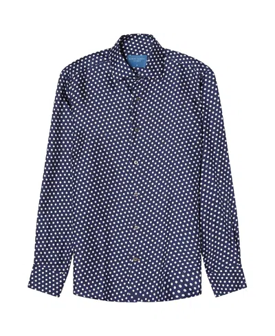 Robert Talbott Reynolds Signature Silk Spot Shirt In Blue