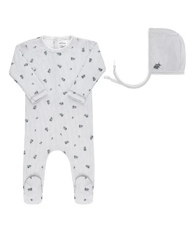 Ely's & Co. Unisex Berry Collection Footie + Bonnet - Baby In Gray