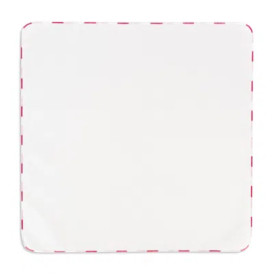 Kutnia Contrast Tipped Cotton Napkin, Set Of 4 In White