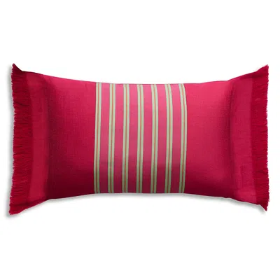 Kutnia Kutnu Pieced Decorative Pillow With Fringe, 12 X 20 In Red