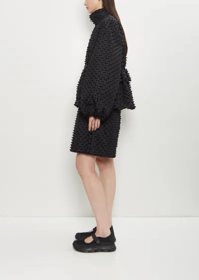 Cecilie Bahnsen Textured Balloon-sleeve Jacket In Black