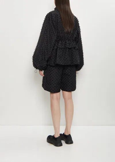 Cecilie Bahnsen Textured Balloon-sleeve Jacket In Black