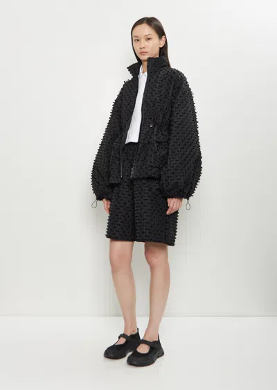 Cecilie Bahnsen Textured Balloon-sleeve Jacket In Black