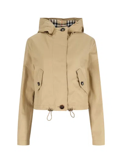 Burberry Beige Cotton Jacket In Brown