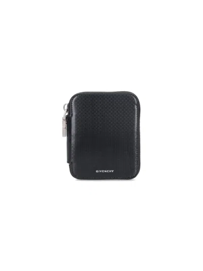 Givenchy Slim Textured Compact Wallets In Black