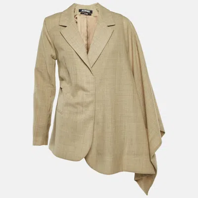 Pre-owned Jacquemus Beige Wool Le Souk Draped Sleeve Jacket M