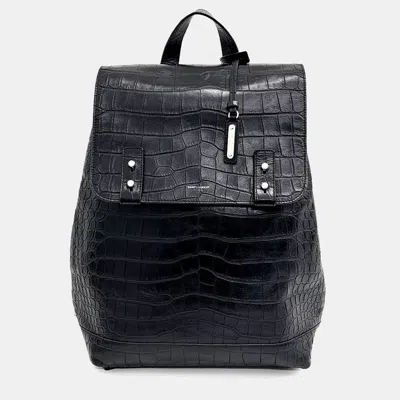 Pre-owned Saint Laurent Black Leather Sac De Jour Supple Backpack