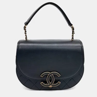 Pre-owned Chanel Black Leather Coco Curve Tote