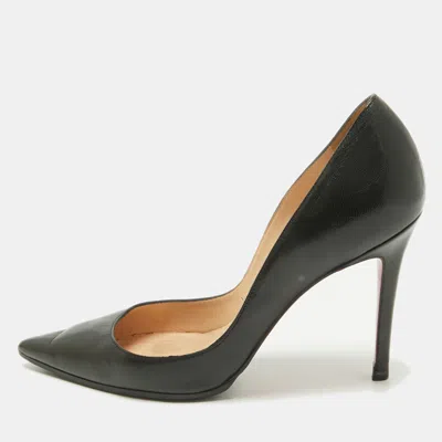 Pre-owned Christian Louboutin Black Leather Pigalle Pumps Size 37