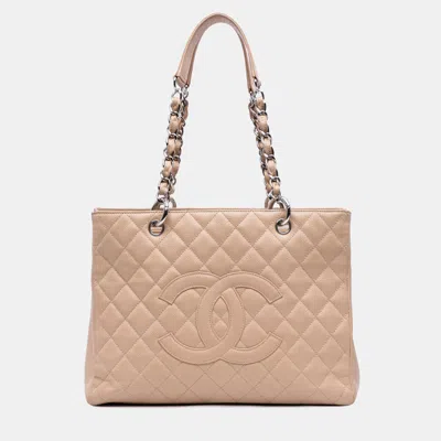Pre-owned Chanel Brown Caviar Grand Shopping Tote