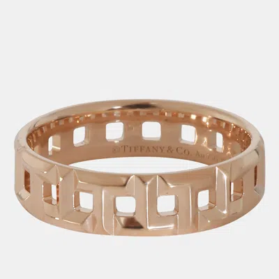 Pre-owned Tiffany & Co 18k Rose Gold Tiffany Tiffany True Wide Ring Eu 59