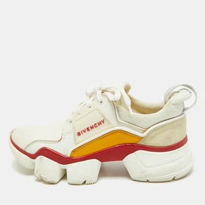 Pre-owned Givenchy Multicolor Neoprene And Suede Jaw Low Top Sneakers Size 38