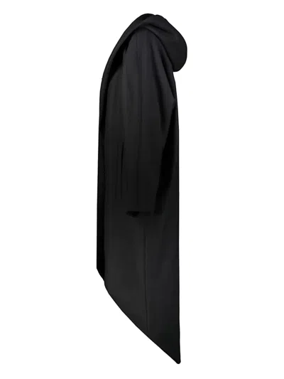Alexandre Vauthier Hooded Asymmetrical Coat In Black