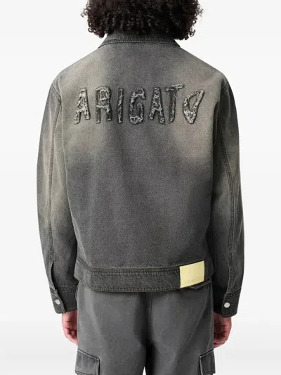 Axel Arigato Denim Zip-up Jacket In Black