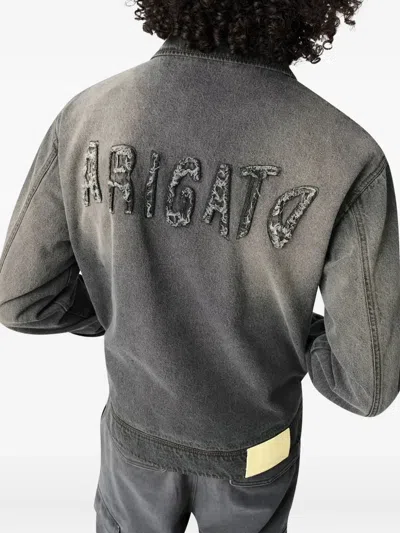 Axel Arigato Denim Zip-up Jacket In Black