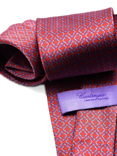 Castangia Geometric-pattern Silk Tie