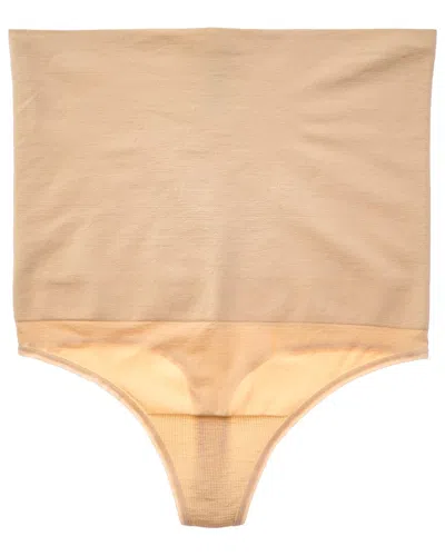Yummie Seamless High-waist Thong In Neutral