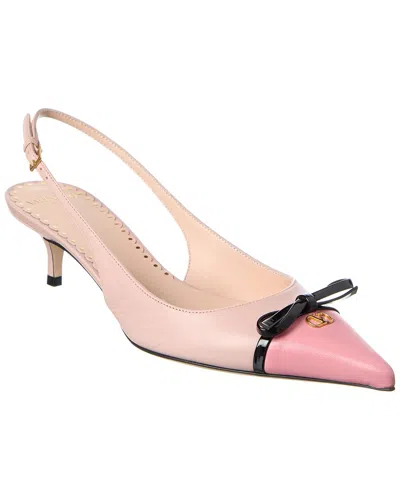 Valentino Garavani Destal Nude Shoe Pink Toe With Black Bow