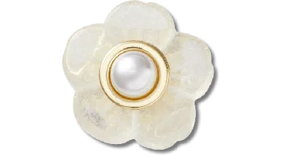 Jibbitz Gold And Silver Pearl Flower
