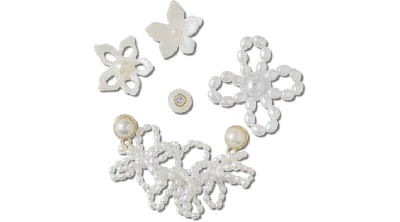 Jibbitz White Pearl Beaded 5 Pack