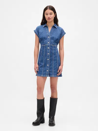 Gap Denim Seamed Mini Dress