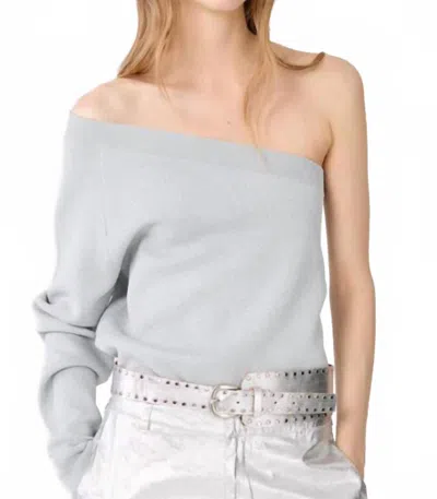 Lanhtropy Glitter One Shoulder Top In Silver In Gray