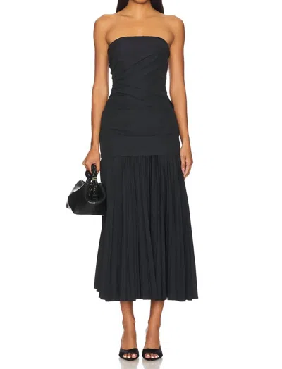 A.l.c Austin Strapless Pleated Dress In Black