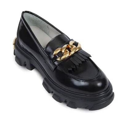 Urbnkicks Gold Chain Leather Loafer By