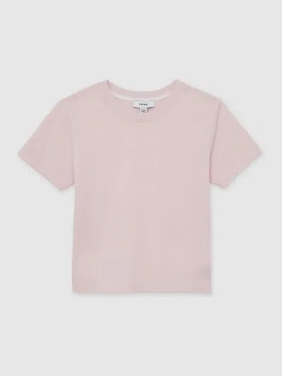 Reiss Pink Cotton Crew-neck T-shirt In Pink