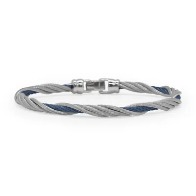 Alor Modern Twist Stackable Bracelet In Blueberry & Grey