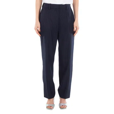 Anine Bing Blaine Wool Blend Cropped Pants In Blue