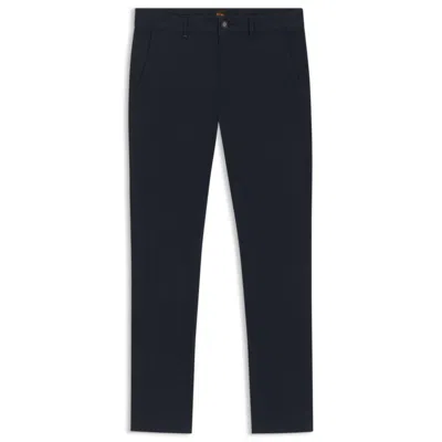 Hugo Boss Delaware Slim-fit Trousers In Brushed Satin In Blue