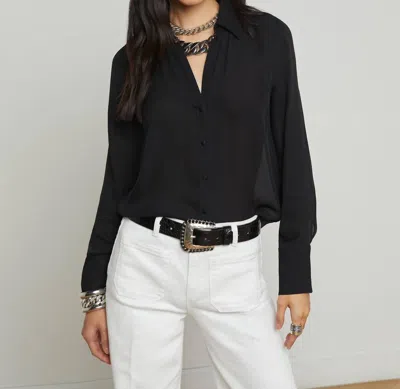 L Agence Hailie Silk Dragon Blouse In Black