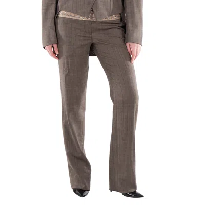 Stella Mccartney Straight-leg Wool Pants In Brown