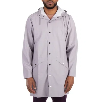 Rains Lightweight Waterproof Long Jacket In Gray