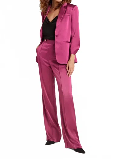 Cinq À Sept Rainer Mid Rise Wide Leg Pant In Dark Ube In Pink