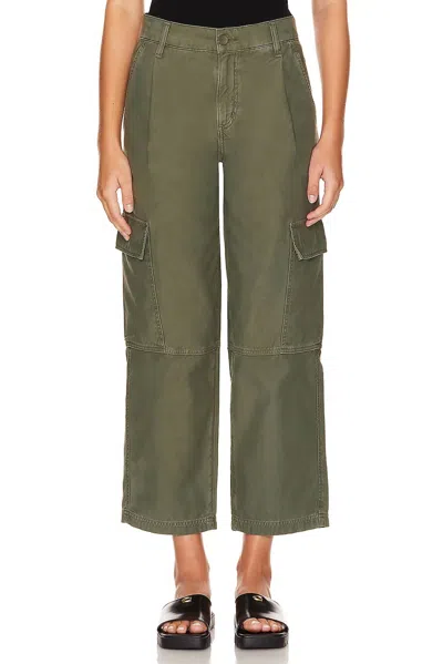 Agolde Jericho Cropped Cargo Pants In Fatigue In Green