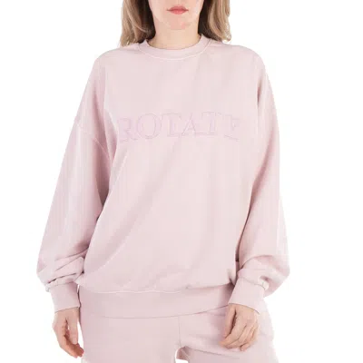 Rotate Birger Christensen Ladies Fairy Tale Crewneck Logo Sweatshirt In Pink