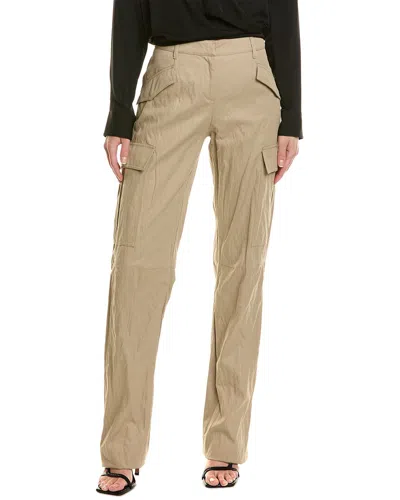 Michael Kors Collection Cargo Silk-blend Trouser In Brown