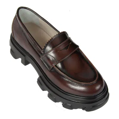 Urbnkicks Peny Brown Patent Leather Loafer By  In Brown