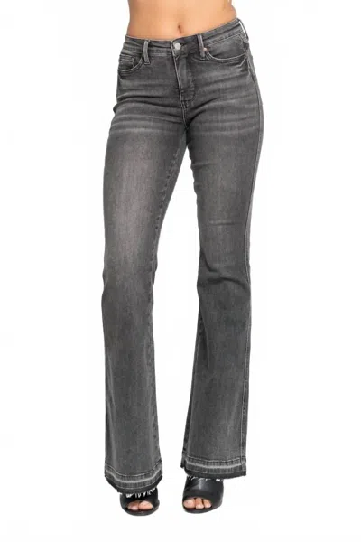 Judy Blue Mr Tummy Control Released Hem Flare Jean In Gray