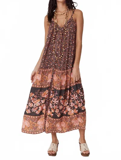 Spell Love Jetty Strappy Maxi Dress In Balmy Nights In Brown