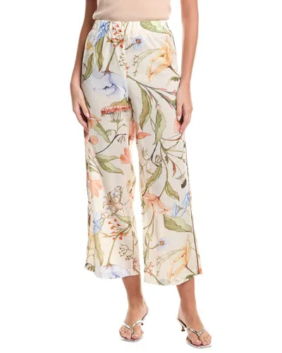 Seraphina Floral Print Pant In White