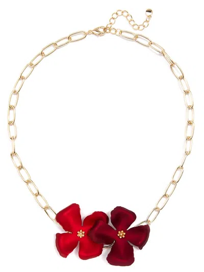 Zenzii Women's Chroma Metals Chain Collar Necklace In Red