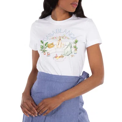Casablanca Appartement Dans Les Airs T-shirt In White
