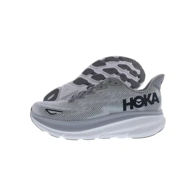 Hoka One Mens Clifton 9 Road Running Shoes - Harbor Mist/black In Gray