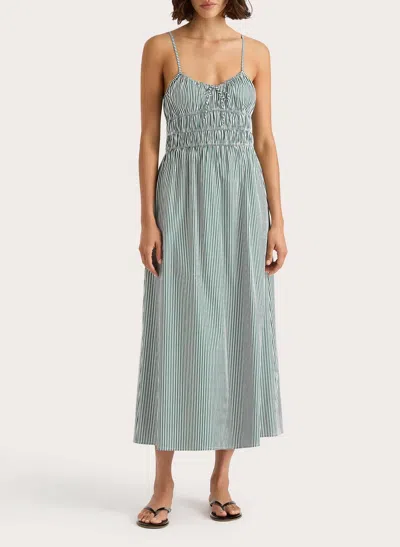 Faithfull The Brand Marianne Midi Dress In Green Stripe In Green