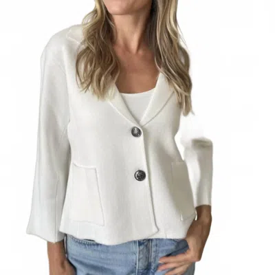 Six/fifty Louisa Knit Blazer In White In White