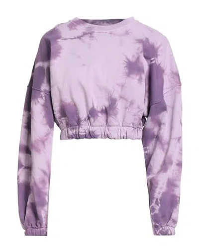 Hinnominate Woman Sweatshirt Lilac Size L Cotton