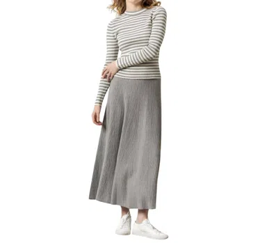 Lilla P Flared Sweater Skirt In Heather Grey